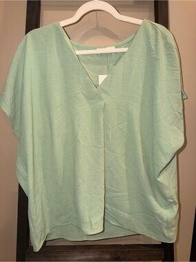 eesome Mint Green V-Neck Relaxed Blouse